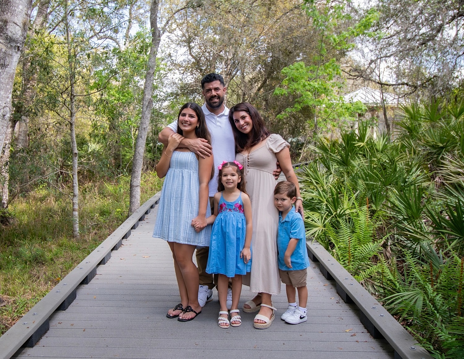 Family portrait in a natural setting.